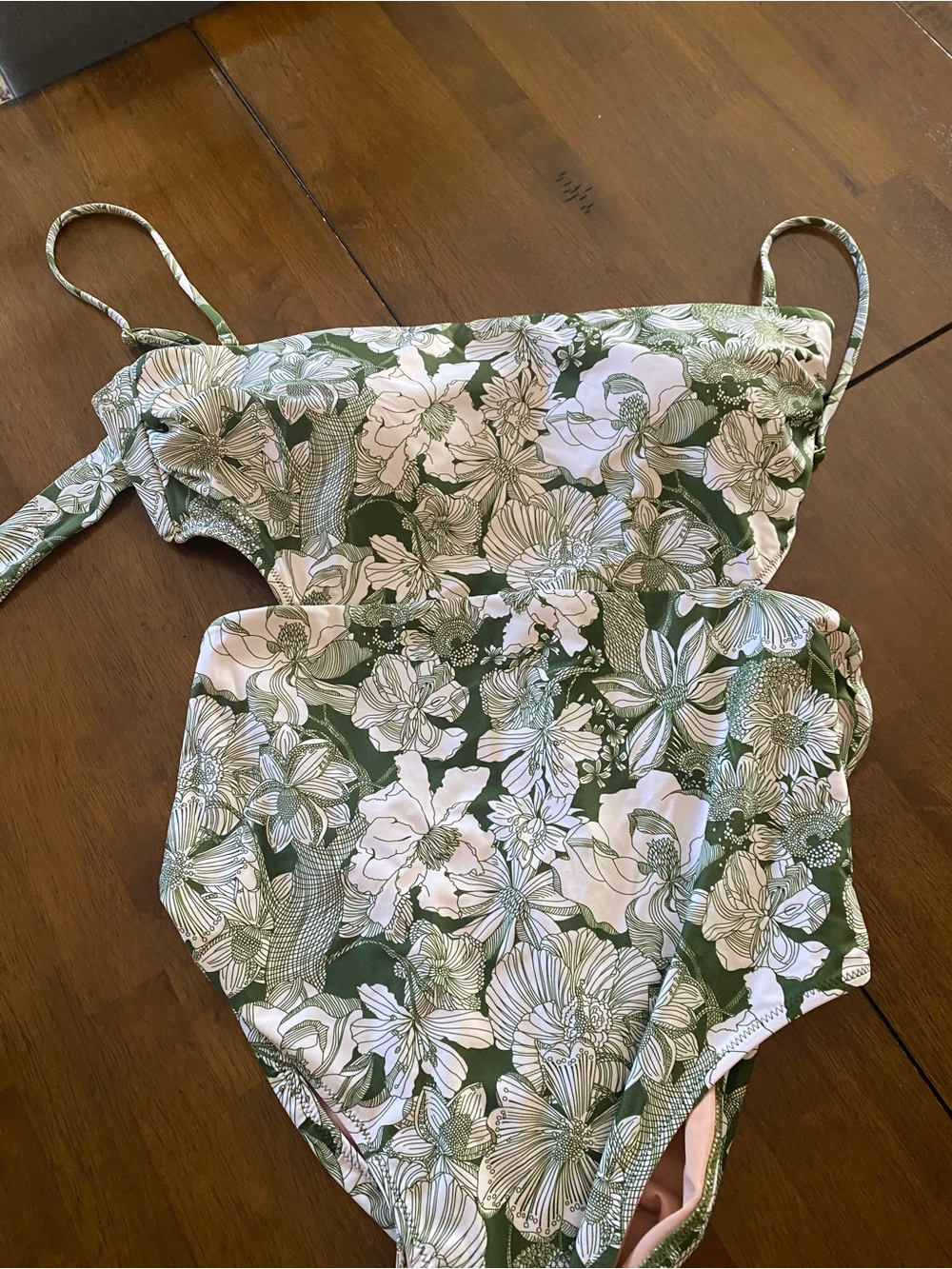 liberty green and white floral swimsuit